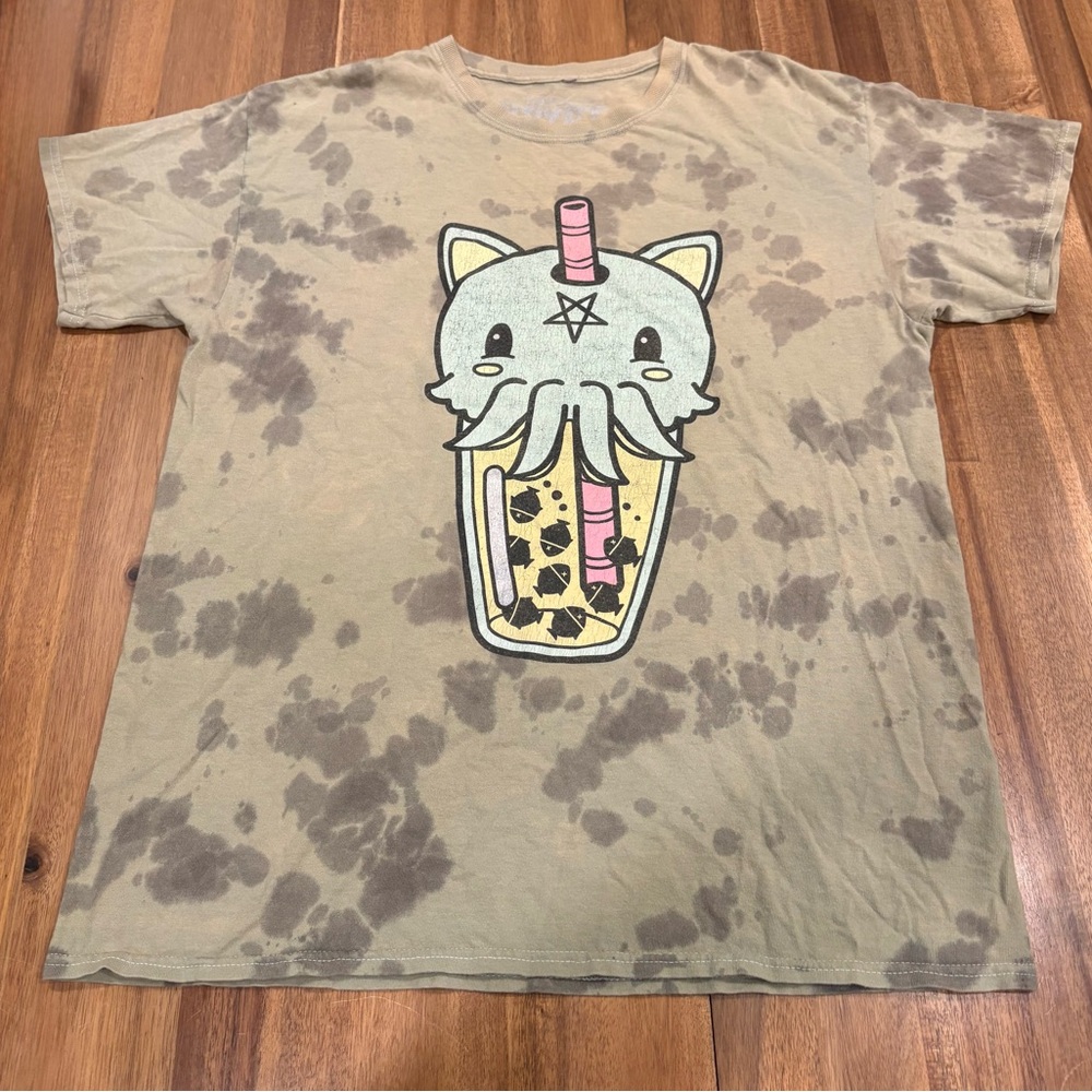 Rare Krypt Clothing Kawaii Cthulhu Bubble Tea Graphic Tee Size Large